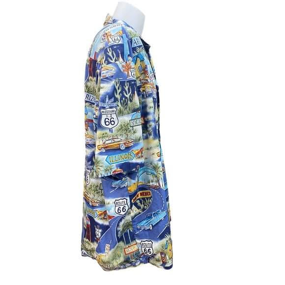 Pacific Legend Hawaiian Mens Camp Shirt 4XL Historic Route 66 and Cars Matching - Picture 6 of 10